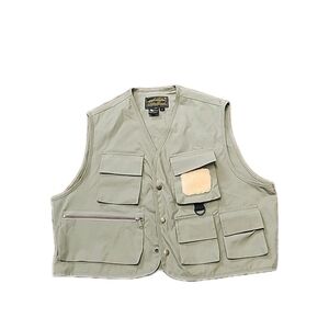 Vtg 90s NOS Eddie Bauer Fishing Vest Mens XL Beige Khaki Utility Pockets